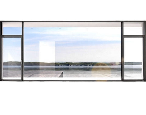 LVDUN Narrow frame windows black with frosted glass french window thermal break aluminium tilt & turn windows