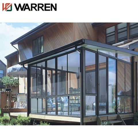 Customized Aluminium Winter Garden Sun Room Green Glass House Free Standing Sunroom For Villa