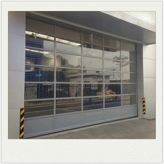 Modern electric automatic glass panel steel material sectional garage door