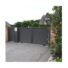 LVDUN Modern Design Motorized Automatic Aluminum Driveway Gate Louver Fence Gate For Home And Garden