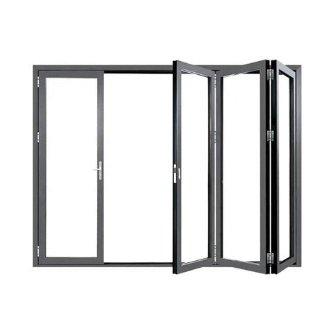 Warren North American Aluminum glass door Four Panels Exterior folding Sliding Doors Stacking Glass folding door for sale