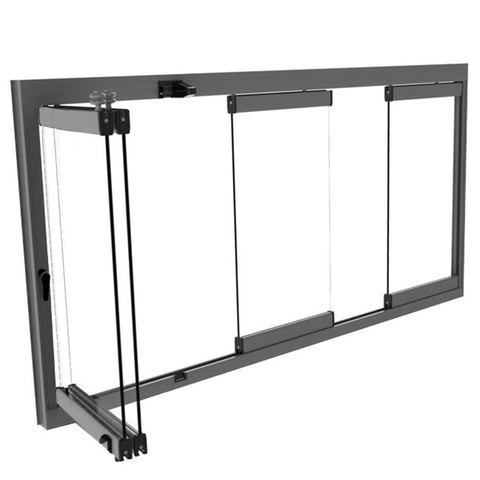 LVDUN Aluminium Accordion Sliding Bi Fold Balcony Glazing Folding Invisible Frameless Double Glass Window With Thermal Break