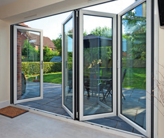 LVDUN Balcony Patio Soft Close Aluminium Folding Glass Garage Door Bi-Fold Door