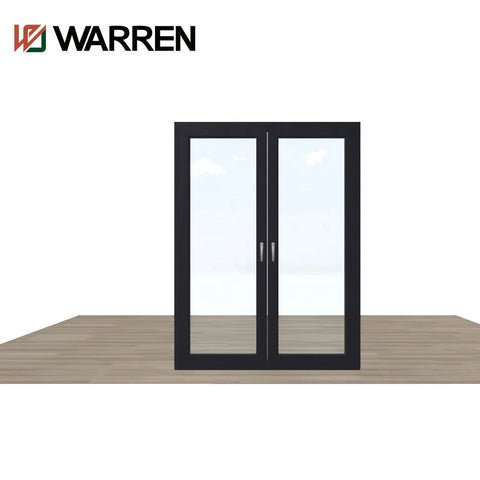 Warren Black color casement door aluminum double glaze low-E glass factory directly sale