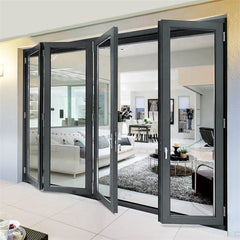 LVDUN modern doors designs Bi Fold Commercial Aluminum Glass Bifold Doors Exterior Aluminium Folding Patio Accordion Glass Door