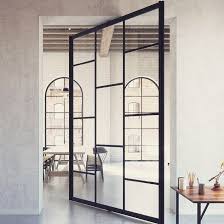 LVDUN 2020 Industrial steel glass doors antique metal frames windows grill decorative iron door design