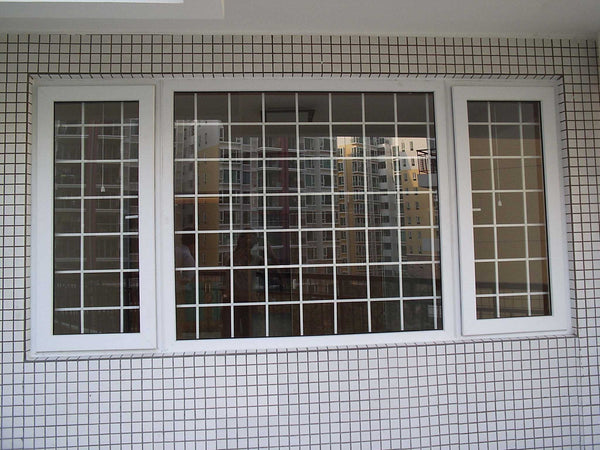 LVDUN Hotian Brand White PVC Casement Window Grill Design