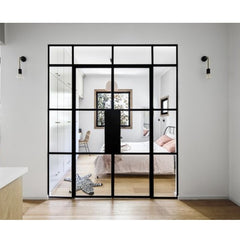 LVDUN New design wrought iron interior glass door with latch lock design