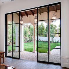 LVDUN Black french steel framed glass windows and doors grill design