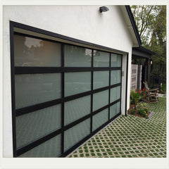 Black Anodized Aluminum Frame Tempered Glass Garage Door