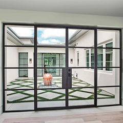 LVDUN professional high quality iron glass door interior steel glass doors windows