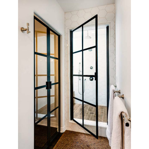 LVDUN European Industrial Black Pocket Inside Casement Glass Door