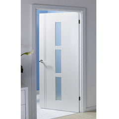 LVDUN Beautiful Picture Aluminum Frame Glass Casement Door Interior Frosted Glass Bathroom Entry Door