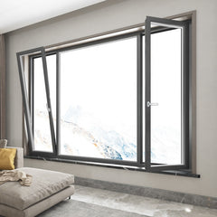 LVDUN NAMI Certificate  window with  safety tempered with double glazing black thermal break aluminium tilt & turn window