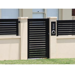 LVDUN Powder Coated Entrance Aluminum Walkway Gate Aluminum Slat Fencing Gate