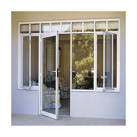 Hotian Brand Customized Contemporary Design Tempered Glass PVC Folding Windows For Villa