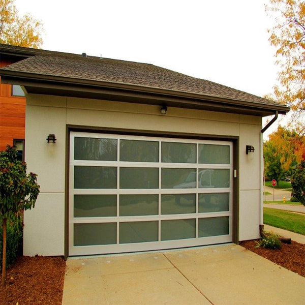 LVDUN aluminum frame hurricane impact resistant modern glass double garage door