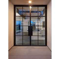 LVDUN Hot sale Wrought Iron glass french door with hardware