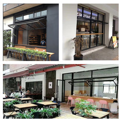 LVDUN Philippines USA  Electric Aluminium Bi Folding Glass Window Restaurant Vertical Lift Up Bi-fold Windows