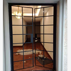 LVDUN new designs steel frame high quality Swiss profile thermal break galvanized steel antique iron doors