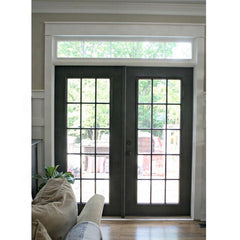 Warren 98*76 black and white French door with patio glass inward open factory sale