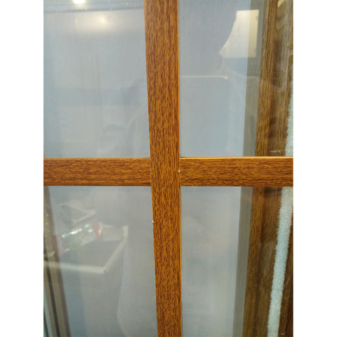 LVDUN Brown wooden color frame pvc sliding windows with glass