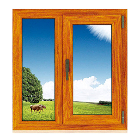 LVDUN Hotian Brand High Quality Wood Color Double Tempered Glass Aluminum Casement Windows