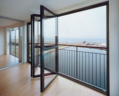 LVDUN Thermal Break Exterior Slide Accordion Folding Garden Balcony Gallery Tempered Glass Door