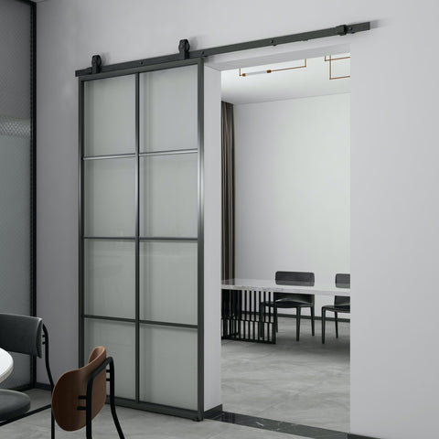 Modern luxury multi sliding tempered glass barn door for bathroom