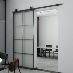 Modern luxury multi sliding tempered glass barn door for bathroom