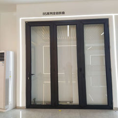 LVDUN bi-folding aluminum doors 4 pane sliding patio door