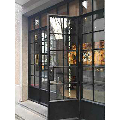 LVDUN Balcony Garage Metal Cast Iron Sliding Front Patio Glass Doors