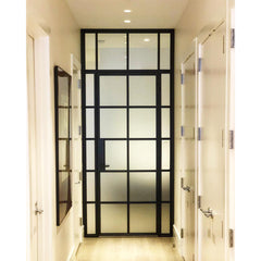 LVDUN High quality Exterior door double tempered glass door entry wrought iron door design