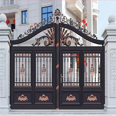 LVDUN American Aluminum Gate Design Decorative Luxury Villa Electric Gate House Aluminum Courtyard Entrance Main Gate For Sale