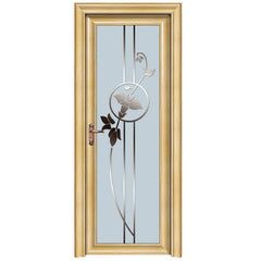 Top Window Aluminum Thermal-break Soundproof Tempered Double Glazed Laminated Artistic Glass Bathroom Interior Sliding Door