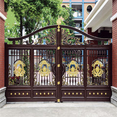 Latest Design Courtyard Aluminium Art Flower Fencing Folding Expandable Driveway Arm House Grill Door Aluminum Gate Manufacturer