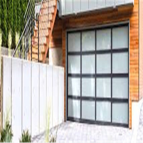 LVDUN automatic aluminum alloy material frosted glass modern new black garage doors