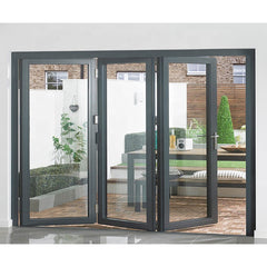 LVDUN Luxurious design heat & hound insulation bifold bi folding style aluminum  interior balcony accordion folding glass door