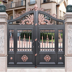 LVDUN American Aluminum Gate Design Decorative Luxury Villa Electric Gate House Aluminum Courtyard Entrance Main Gate For Sale