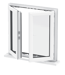 LVDUN Deluxe Designs Double Clear Glazed Glass PVC French Casement Window Soundproof