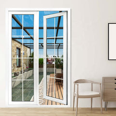 LVDUN Plastic clear glass casement door UPVC profile design single glazing door