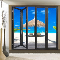 LVDUN American hurricane proof impact commercial aluminum sliding patio bi folding glass doors