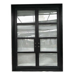 LVDUN Steel Double tempered glass american style window top quality steel glass doors and windows for sale