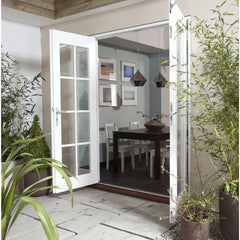 LVDUN Customized Modern Styles Home Exterior Aluminum Double Swing French Casement Doors With Grills