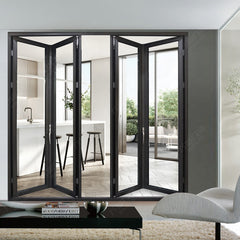 LVDUN Luxury home double tempered glass folding bifold bi folding doors