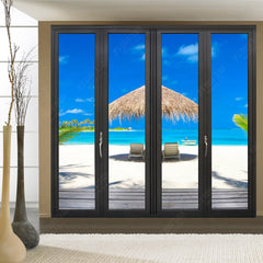 LVDUN Hurricane Proof Impact Aluminum Metal Frame Balcony Patio Slide Glass Folding Doors