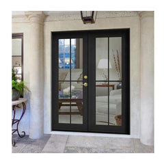 LVDUN Top Window Fashion Aluminum Slide Handle Tempered Glass Doors Exterior French Aluminium Casement Door Factory