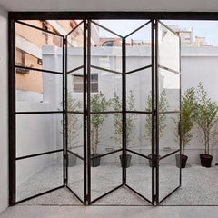 LVDUN Bi-fold door folding window steel windows & doors grill design and customized folding glass door