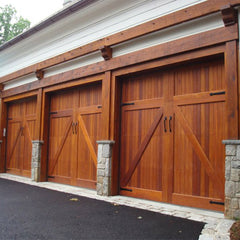 LVDUN Flat Panel wood door design Automatic Garage Door