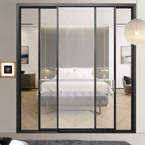 LVDUN aluminum glass sliding doors windows/ Slim Frame Aluminum Sliding Door/ Narrow Frame Push-pull Door